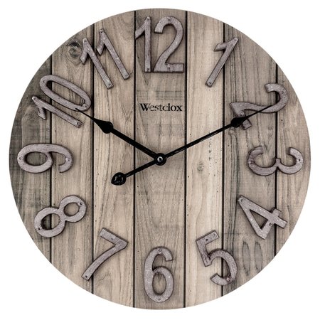 WESTCLOX 15.5 in. L X 15.5 in. W Indoor Farmhouse Analog Wall Clock Wood Brown 38070